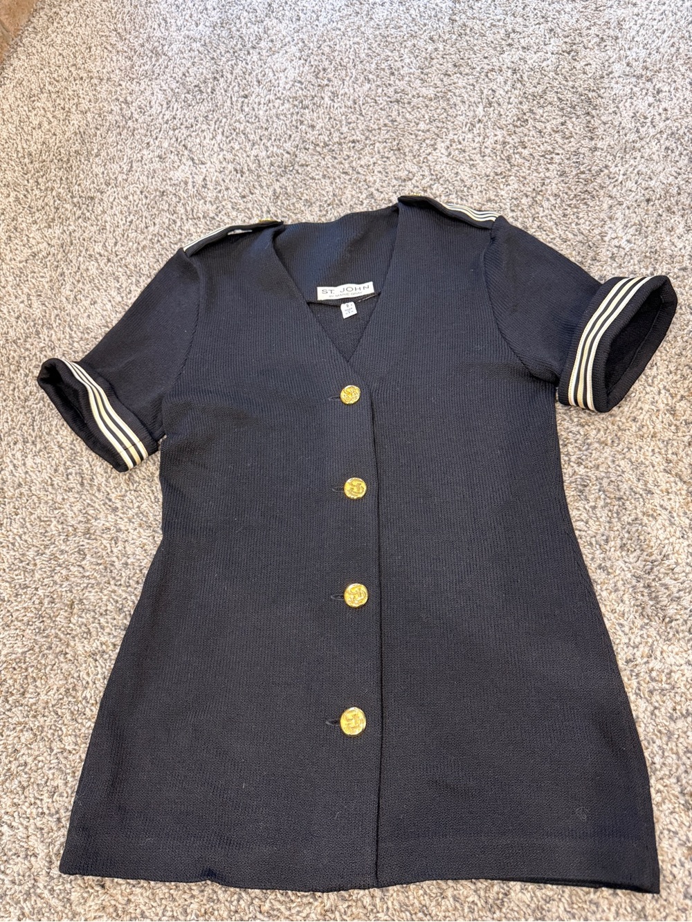 St. John knit nautical black and gold cardigan/jacket